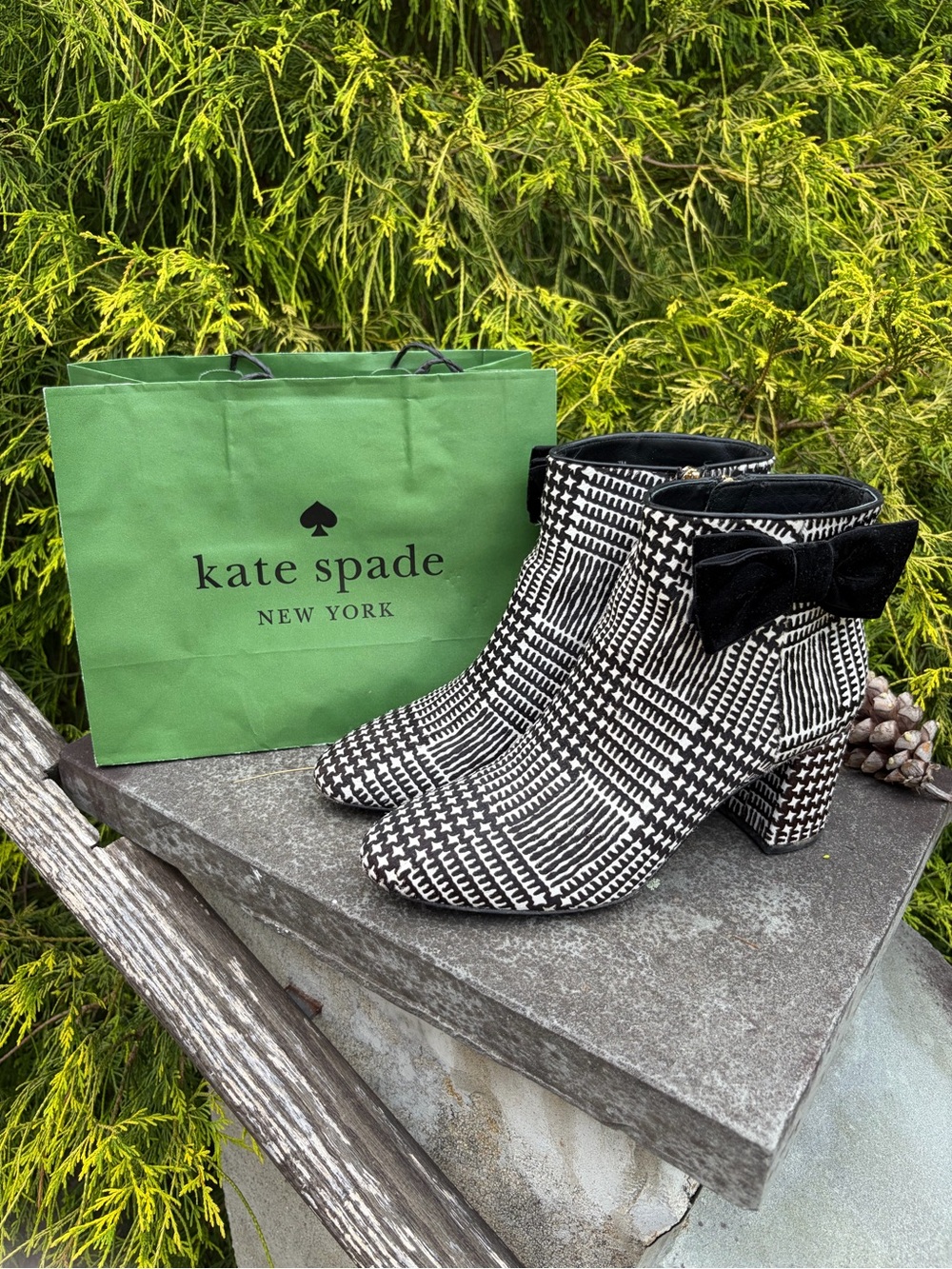 kate spade New York Calf Hair Bow Ankle Boots - Picture 10 of 10